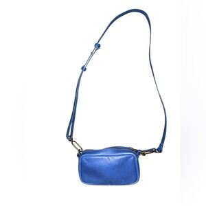 Madewell The Leather Carabiner Mini Crossbody Bag in Cobalt Blue